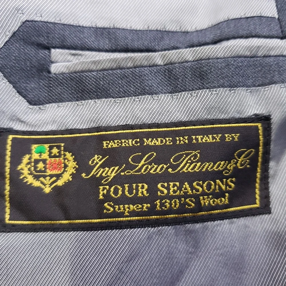 Hickey Freeman Blazer Sport Coat Jacket 42L Gray Loro Piana Four Seasons 130s